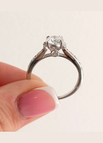 Серебряное кольцо с муассанитом 1,2 ct. 7 мм 18 размер, Сертификат (219158565) Shatlen Каблучка (338624523)