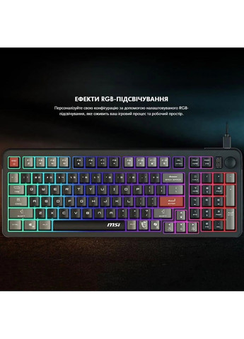 Клавиатура мембранная S11-04UA226-HH9 FORGE GK110 RU 98key, USB-A, EN/RUS/RU, LED, MSI (364675136)