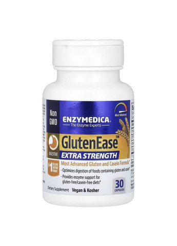Натуральна добавка Gluten Ease Extra Strength, 30 капсул Enzymedica (293483171)