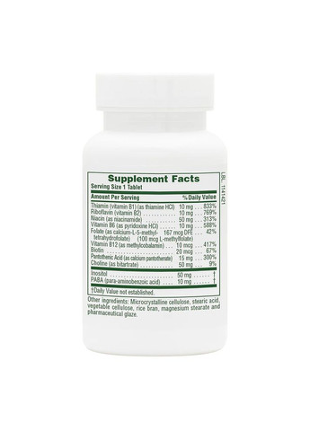 Витамины и минералы B-Complex with Rice Bran, 90 таблеток Natures Plus (322292127)