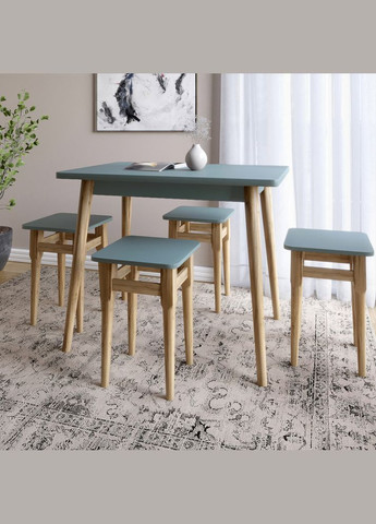 Стол и 4 табурета обеденный комплект для кухни Майами-2 кромка ПВХ 0,45 мм Гранит серый (-041233) Lion (317271196)