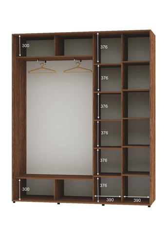 Шафа-купе дводверна 200*45*230 Дуб вінтаж Дзеркало з піскострумним малюнком Алекса (360471209)