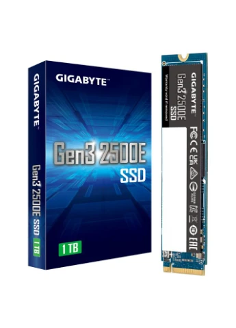 Твердотельный накопитель M.2 1Tb, 2500E, PCI-E 3.0 x4, 3D TLC, 2400/1800 MB/s (G325E1TB) Gigabyte (322560839)