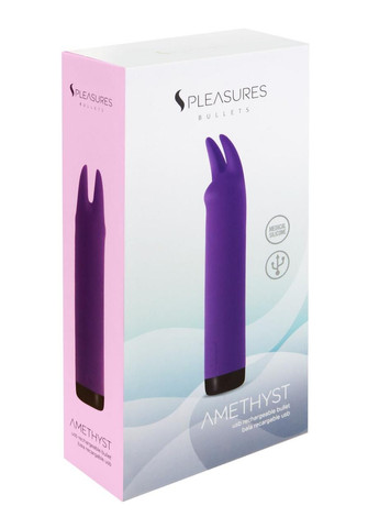 Вибратор S Pleasures Bullets Amethyst, фиолетовый, с двумя отростками, 10 режимов, диаметр 3,1 см No Brand (328202291)