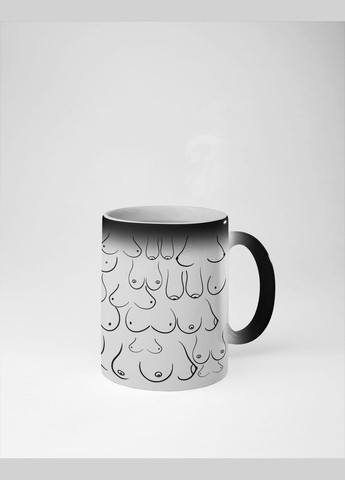 Чашка хамелеон керамическая с принтом "Цицкомен" 330 мл No Brand (324264175)