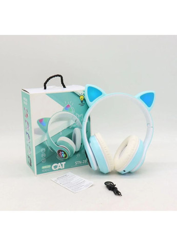 Бездротові навушники з вушками, STN-28, Блакитні / Bluetooth навушники / Дитячі навушники з підсвічуванням No Brand (357226546)