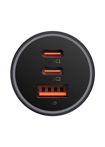 Зарядное устройство (CGJP010013) Baseus 1xUSB + 2xUSB-C 65W Golden Contactor Pro dark gray (370014866)