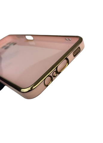 Чехол для Galaxy A12 SM-A127F с кольцом MagSafe с золотой окантовкой на самсунг а12 пудровый gs1 Samsung (366228980)