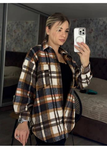 Коричневая повседневный рубашка No Brand