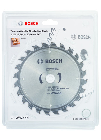 Пильный диск Eco for Wood (160x20x2.2 мм, 24 зубьев) по дереву (23430) Bosch (267819133)