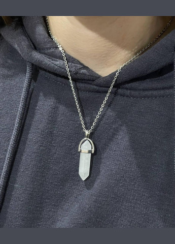 Кулон с натуральным камнем Горный хрусталь кристалл шестигранник на цепочке в подарочной коробочке Овен (331291858)