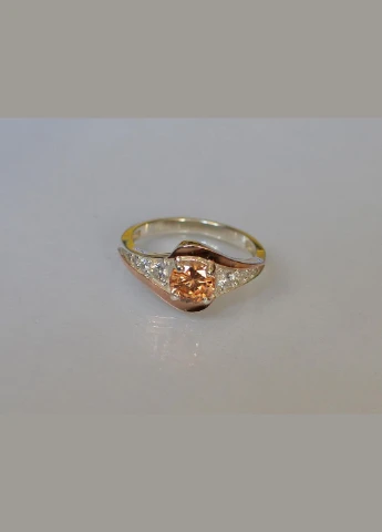 Срібне кільце із золотими вставками No Brand (305826569)