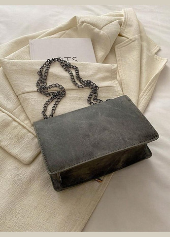 Женская классическая сумка 10368 на цепочке серая No Brand (306709394)