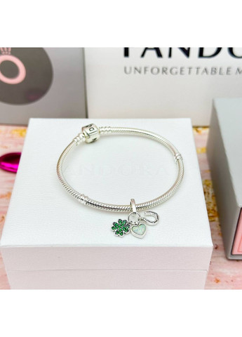 Срібний шарм Пандора "Чотирилиста конюшина, сердечко та потрійна підкова" 792751C01 Kabluchka (355345270)