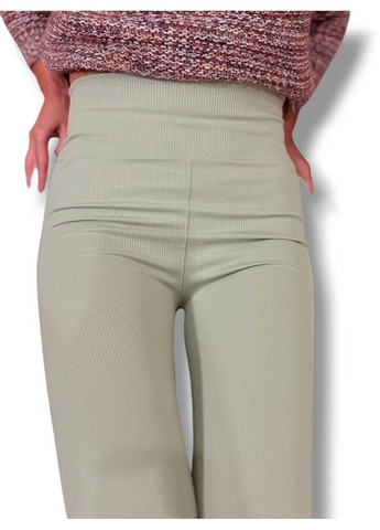 Лосины в рубчик эластичные с высоким широким поясом черные No Brand Лосини в рубчик (322873919)