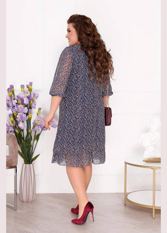 Синее джинсовое платье женское леди совершенство летнее sf-459 синий, 56 Sofia с рисунком