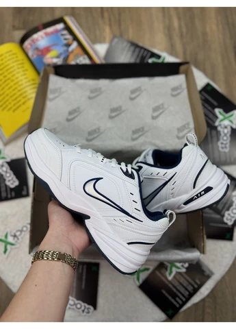 Білі кросівки чоловічі nike air monarch iv white-navy найк аір білі демісезон No Brand