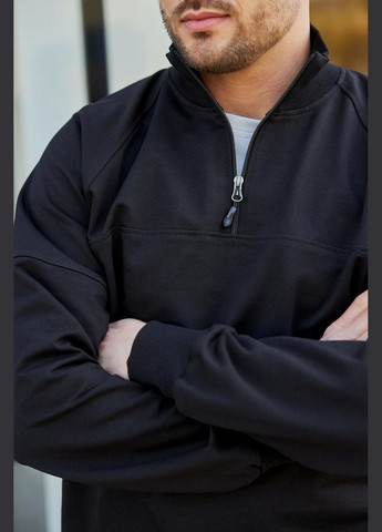 Чорний чоловічий джемпер з блискавкою на горовині (м180.3) UMON (329440255)