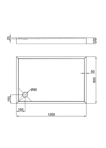 Душевой поддон Tern 3012812 120x80x12 см + сифон Qtap (397568955)