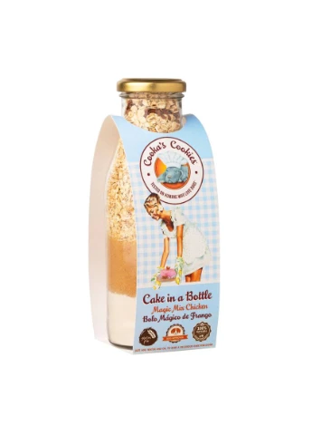 Натуральна суміш для приготування святкового торту для собак Cake In Bottle з Куркою 320 г Cooka's Cookies (387657288)