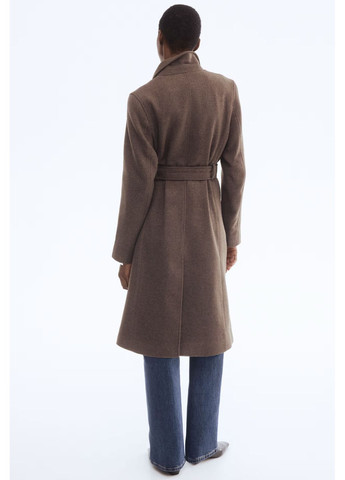 Коричневе демісезонне Пальто з додатком вовни H&M