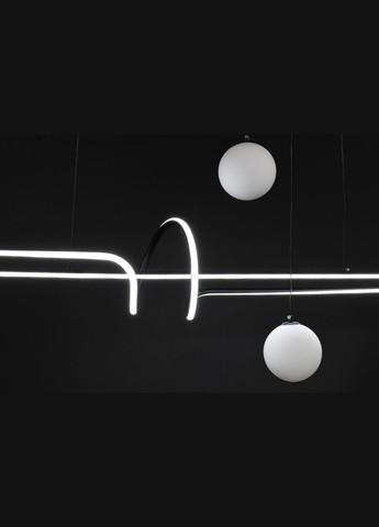 Люстра світлодіодна підвісна LED світильник для квартири на стелю лед 27503 Чорний 40-150х25х100 см. Sunnysky (364498892)