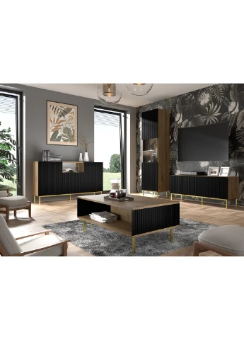 Тумба під телевізор у вітальню Ravenna B 150 3D дуб артизан/чорний Bim Furniture (291124632)