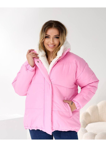 Рожева зимня куртка зима з тканинним капюшоном Nositi 4083-15w