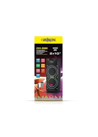 Акустическая переносная колонка ZXX-5560 2x10" TWS/FM/USB/TF/BT/REC/LED/2MIC/ДУ 100Вт беспроводная колонка Su-Yosd (357208048)