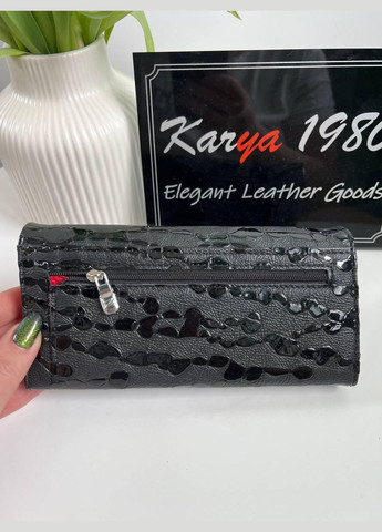 Гаманець жіночий Туреччина натуральна шкіра на магнітах чорний крапля з червоною серединою Karya (341323131)