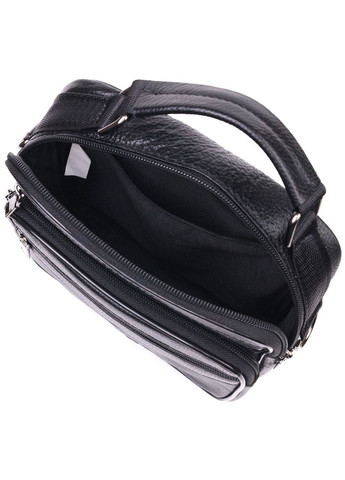 Містка чоловіча сумка шкіряна 21271 Чорна Vintage (370598473)