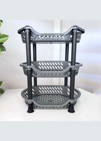 Серая разборная полочка в ванну 3 яруса пластиковая Efe Plastics (309008340)