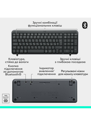 Клавіатура K250 Wireless Graphite (7136786) Logitech (360393131)