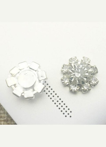 Декор стразовый Цветок, металлическая оправа, 10 мм, серебро No Brand (341731403)