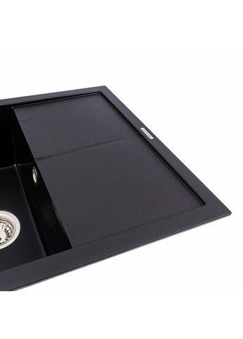 Комплект: Мойка гранитная 6550 CRIPTA + Смеситель Q411MB + Сифон (Черный) Valeso (353495390)