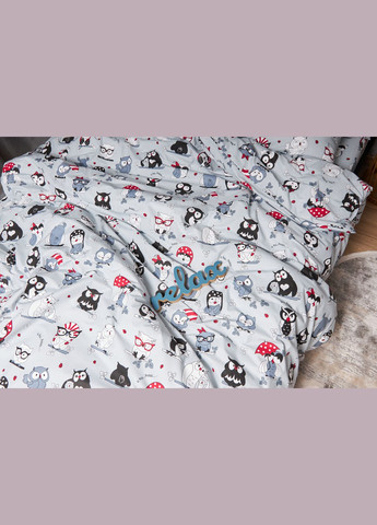Комплект постільної білизни Бязь Gold Люкс «» King Size 220x240 наволочки 2х70х70 (MS-820005462) Moon&Star Owls Gray (296909906)