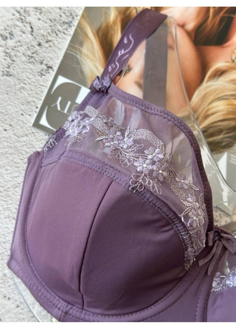 Сиреневый бюстгальтер классический на чашку f, фиолетовый лифчик для большой груди 6 размера Diorella