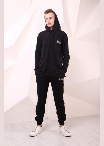 Чоловіча чорна подовжена кофта з капюшоном Quest Wear Long No Brand (322565246)