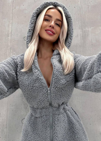 Плюшевый комбинезон с капюшоном. Tik-Tak комбинезон-брюки графитовый повседневный искусственный мех