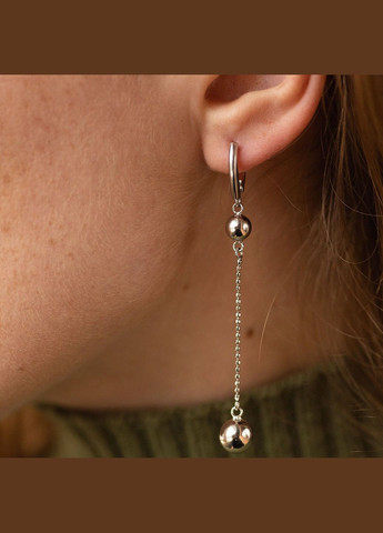 Срібні висячі сережки з кульками 123261 Oniks (264023870)