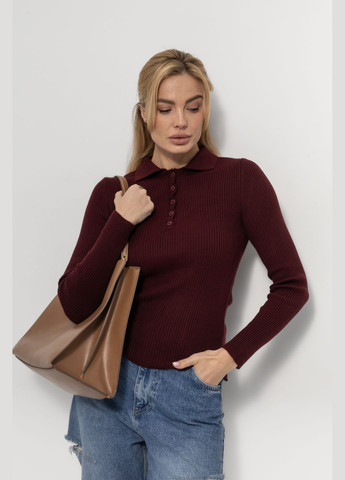 Базовый лонгслив поло в рубчик No Brand (314997476)