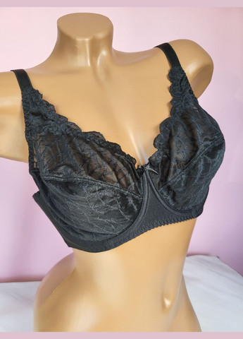 Чорний бюстгальтер жіночий з мереживом без пуш-апу 5227-17 Калина