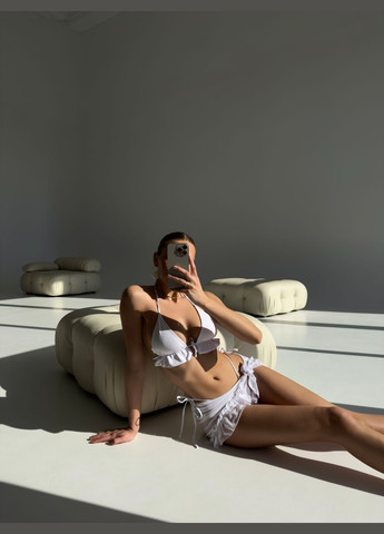 Білий літній купальник трійка No Brand