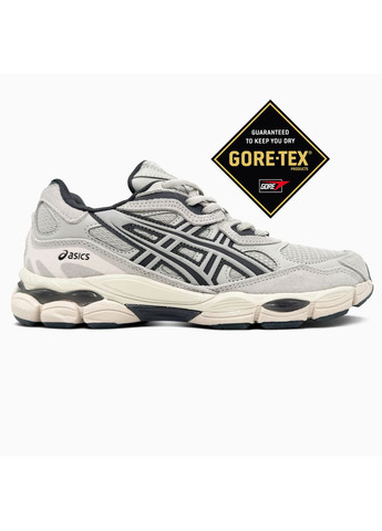 Сірі Осінні кросівки чоловічі asics gel-nyc beige / grey gore-tex асікс гель нюк No Brand