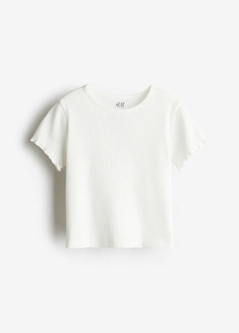 Белая летняя футболка для девочки 9516 110-116 см белый 72163 H&M