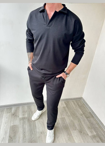 Чорний демісезонний чоловічий костюм брючний Україна