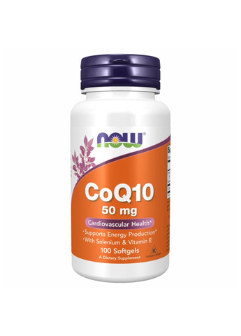 Добавка CoQ10 50mg + Vit E - 100 sgels Now Foods (280899487)
