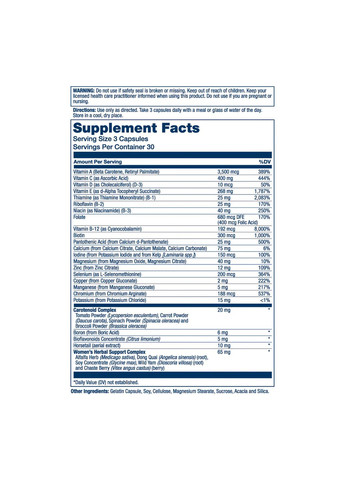 Капсули Women's Golden Multi-Vitamin - 90 vcaps Solaray (371781122)