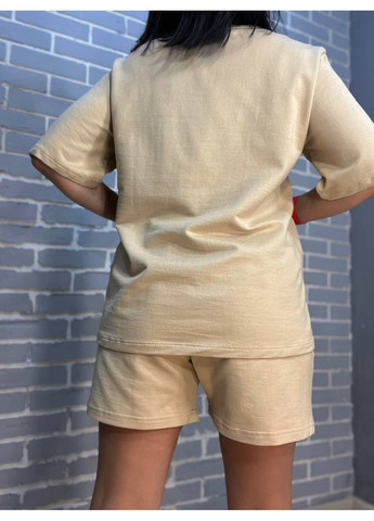 Костюм женский PEPPER MINT 24-0101 футболка с шортами трикотажный оверсайз однотонный Pepper&Mint (304291670)