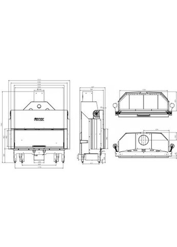 Каминная топка ALBERO AL120X43G.H-DI Стекло декор+дополнительное внутреннее стекло Hitze (370385000)
